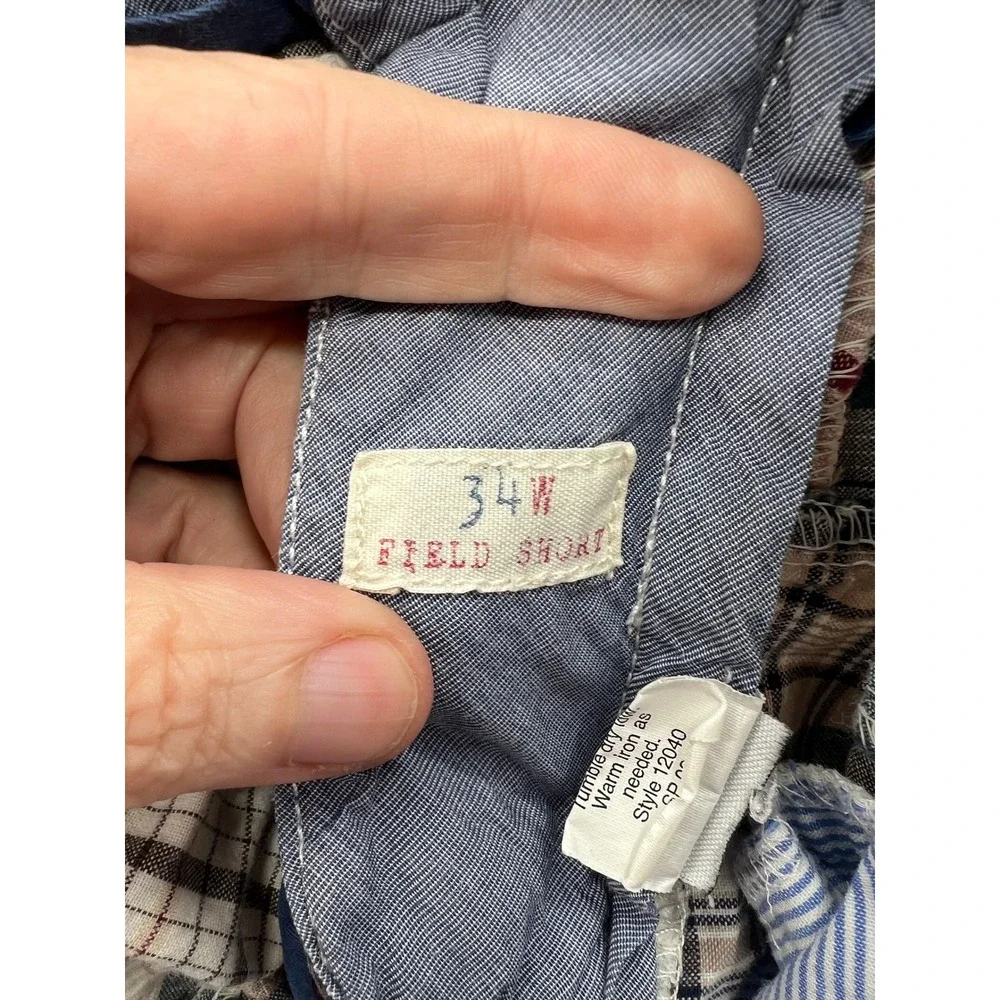 J.Crew Field Shorts Mens Sz 34 Patchwork Plaid Madras Multi Color Preppy Summer
